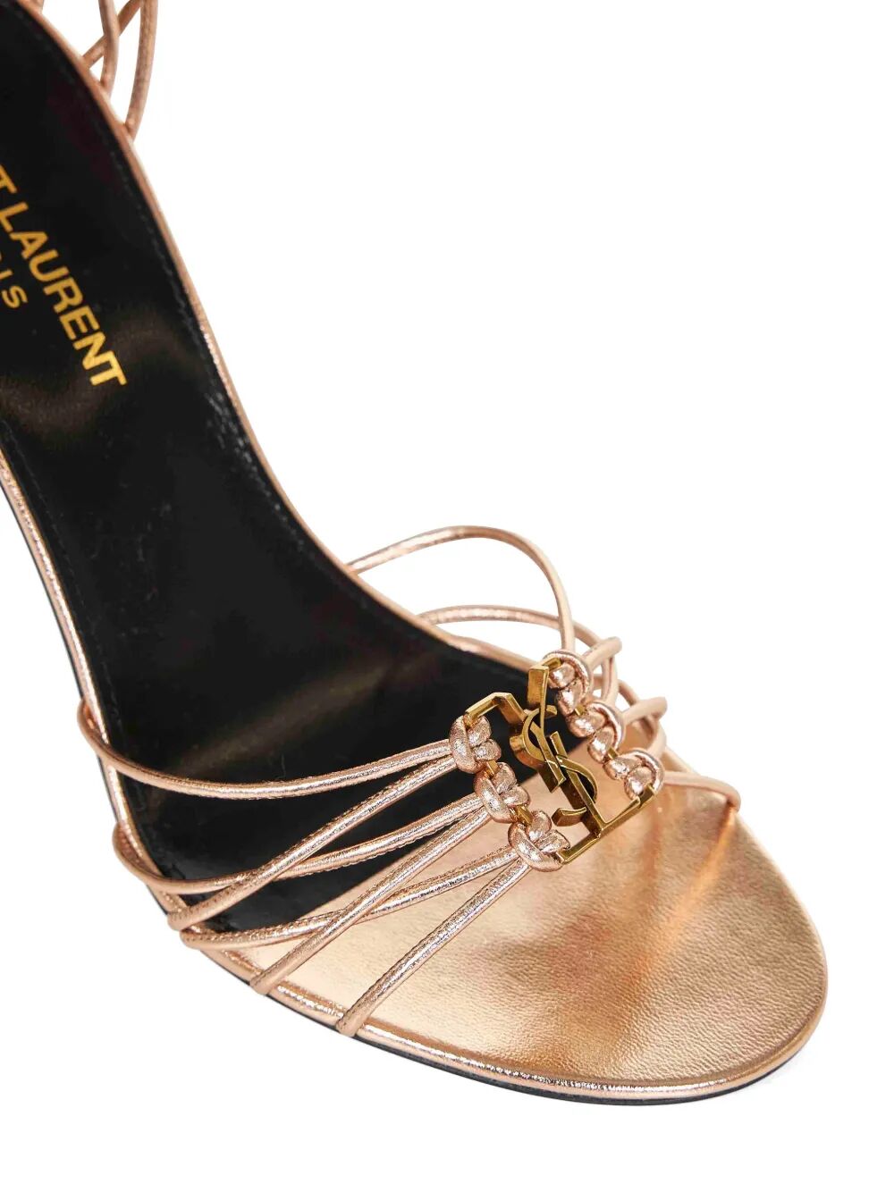 Saint Laurent Women Babylone 90 Metallic Leather Sandals SAINT LAURENT