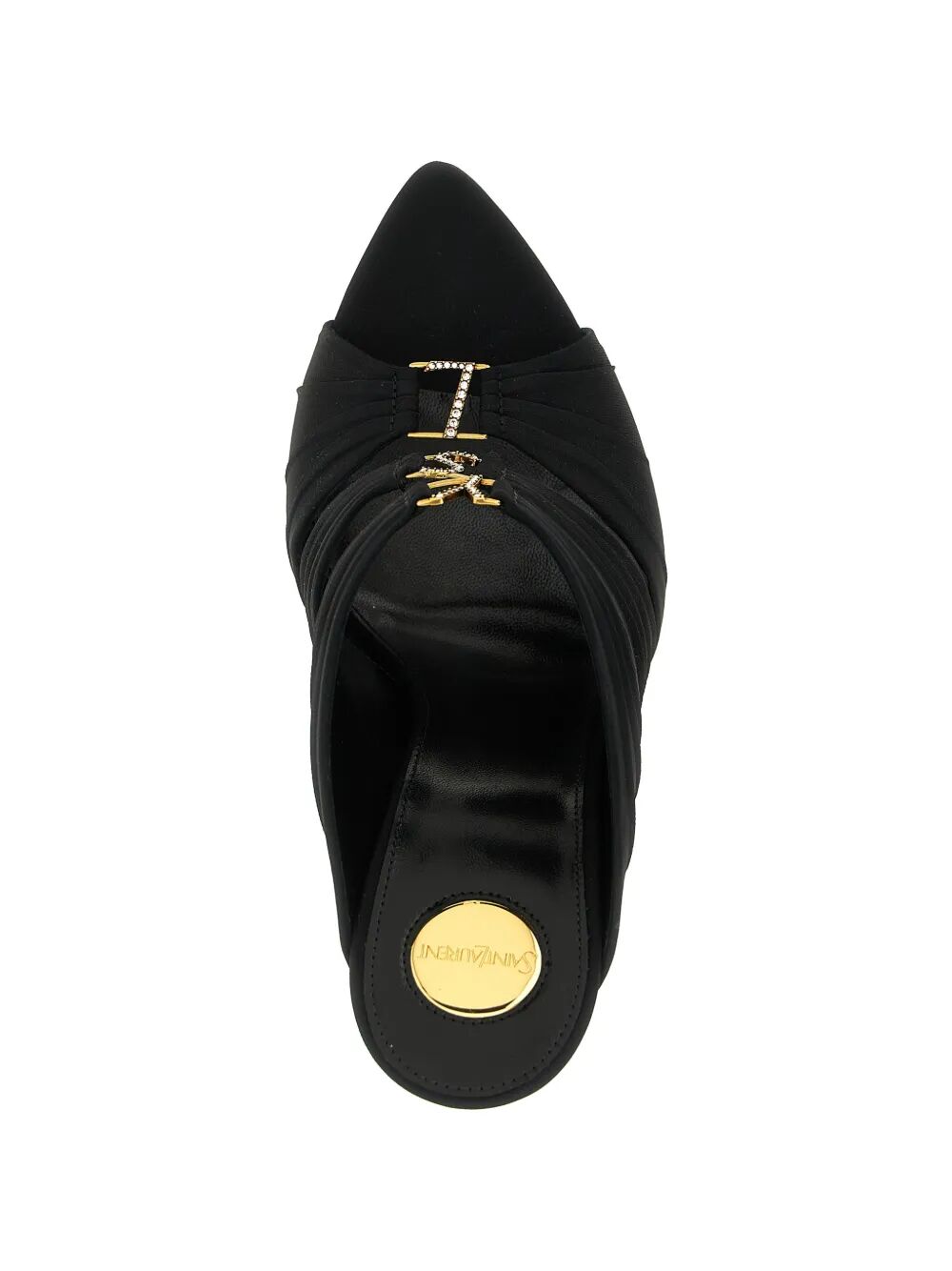 Saint Laurent Women Emilie 110 Satin Crepe Mules SAINT LAURENT