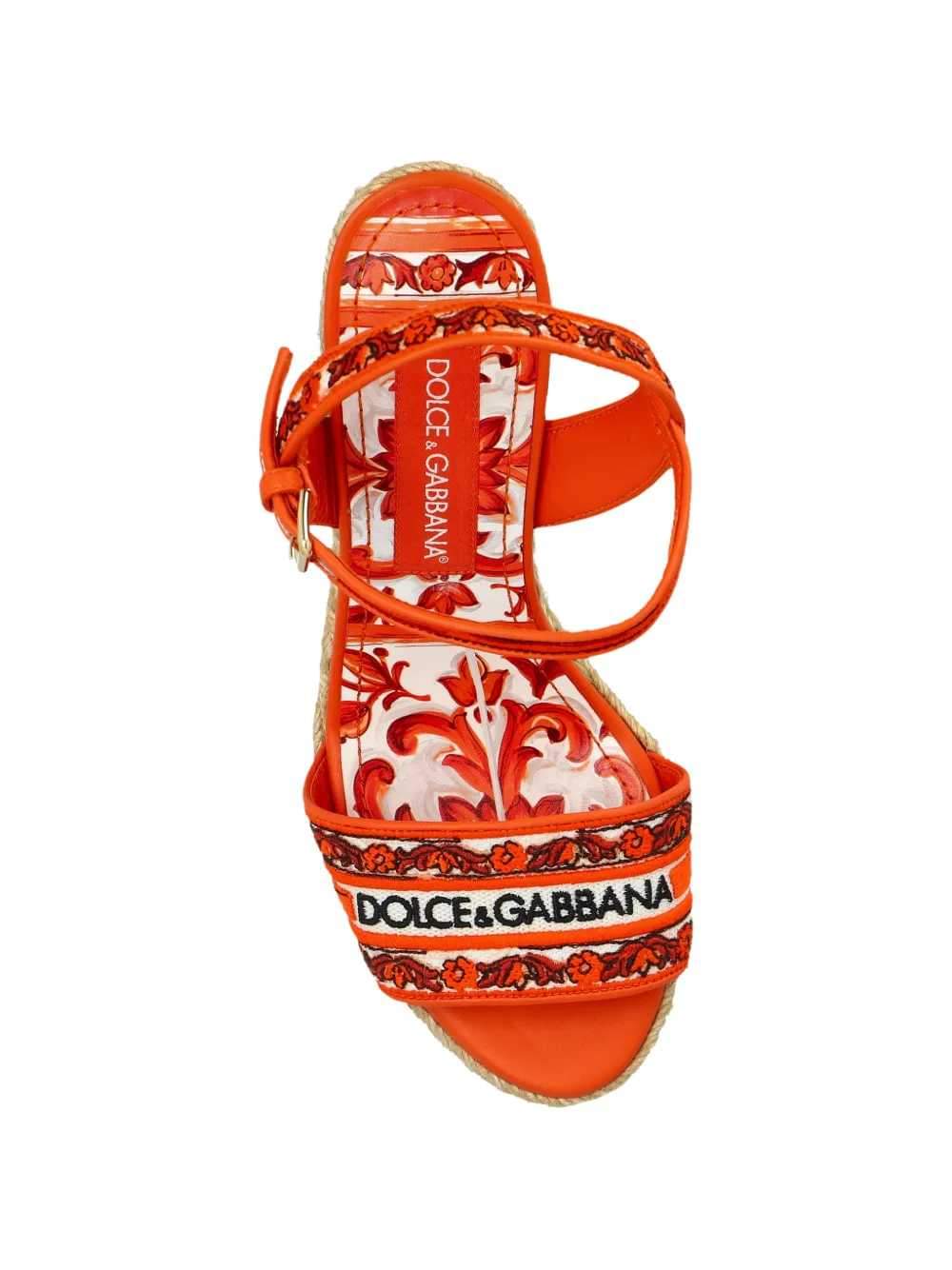 Dolce & Gabbana Women Embroidered Logo Wedge Sandals DOLCE & GABBANA