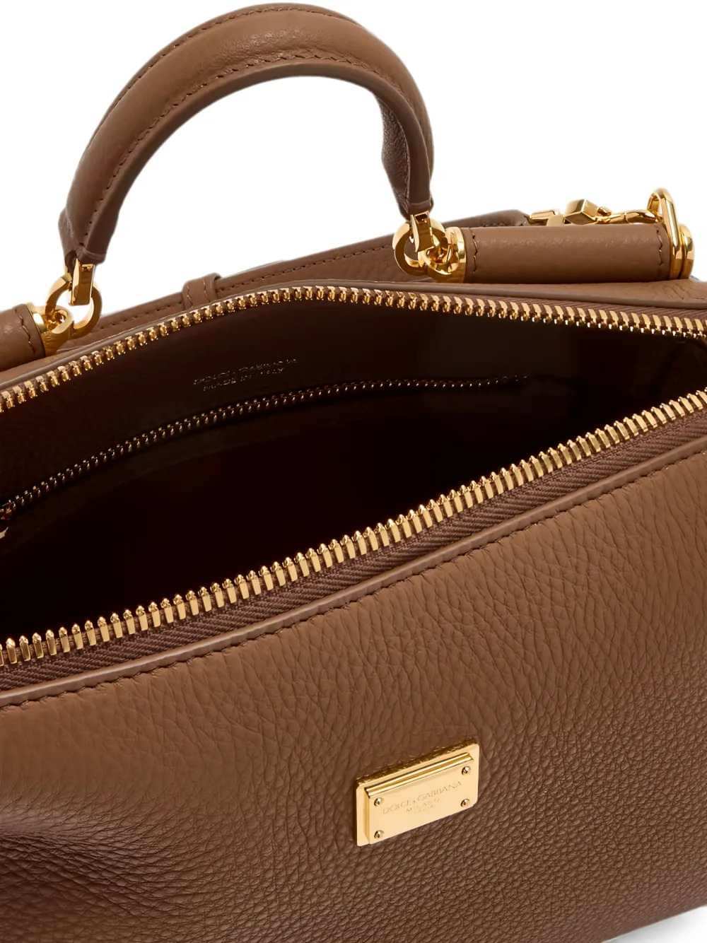 Dolce & Gabbana Women Vittoria Leather Tote Bag With Logo Plaque DOLCE & GABBANA