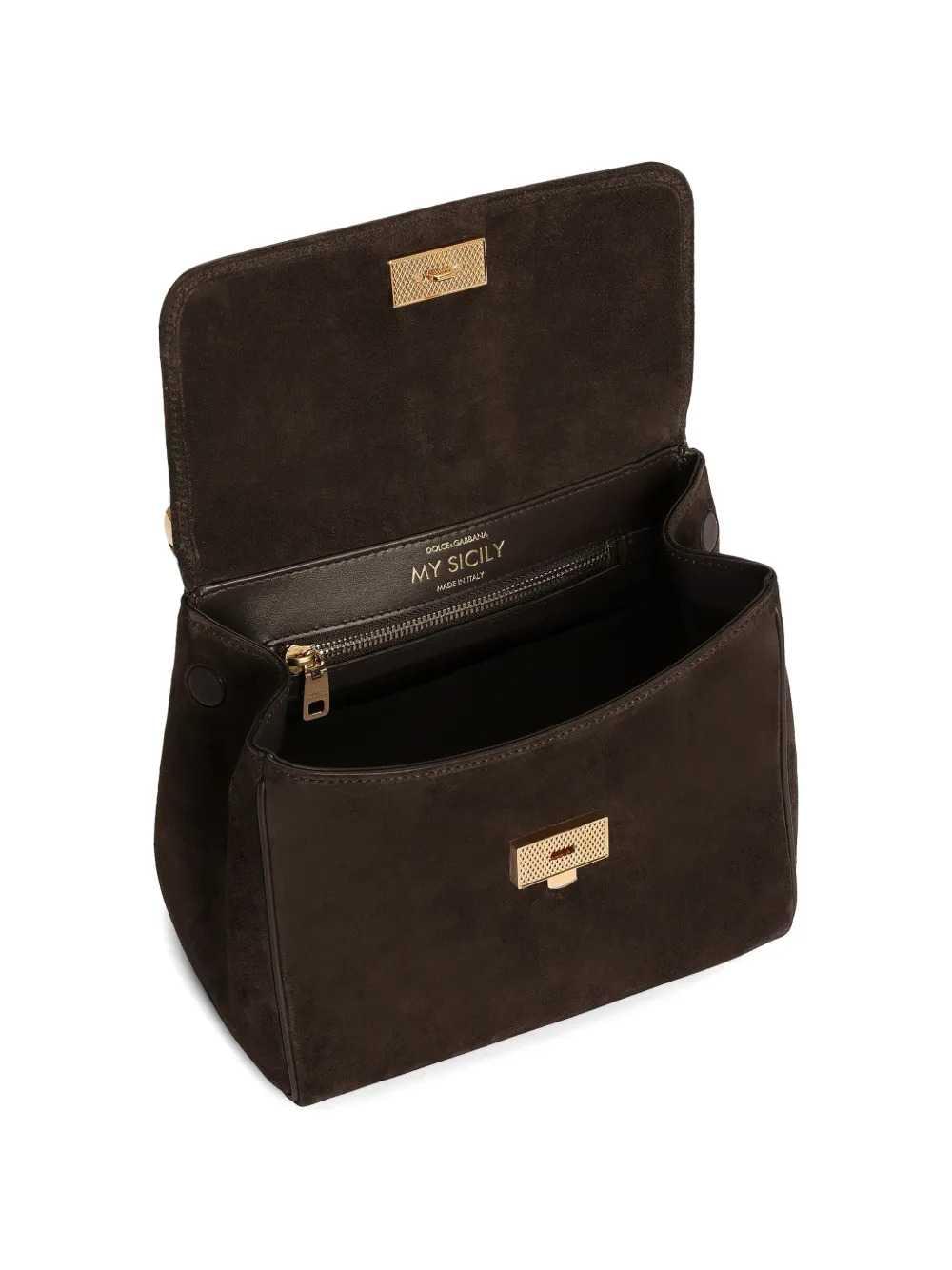 Dolce & Gabbana Women Small My Sicily Bag In Split Calfskin. DOLCE & GABBANA