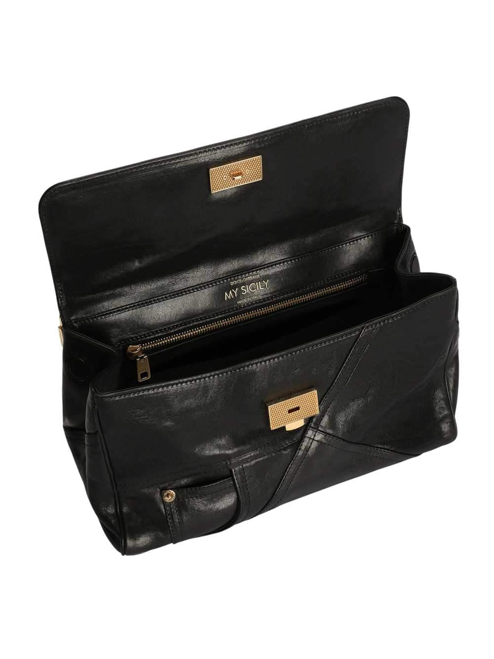 Dolce & Gabbana Women Biker Patch Calfskin My Sicily Medium Handbag: DOLCE & GABBANA