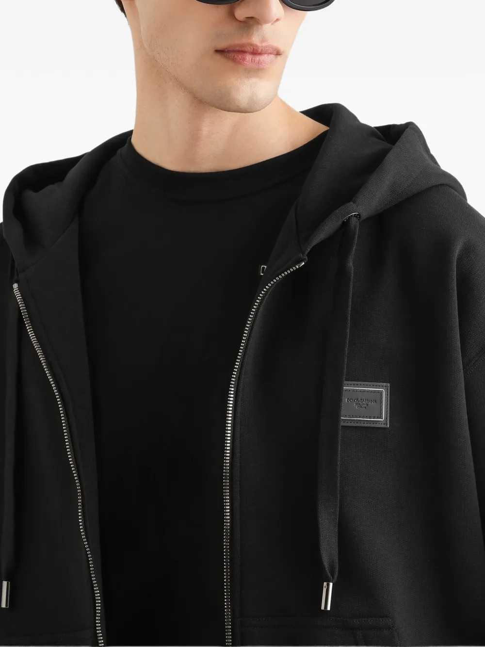 Dolce & Gabbana Men Cotton Hoodie With Logo Plaque DOLCE & GABBANA