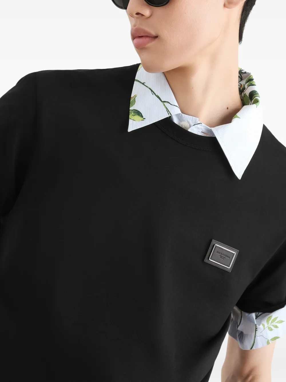 Dolce & Gabbana Men Cotton T-Shirt With Logo Plaque DOLCE & GABBANA