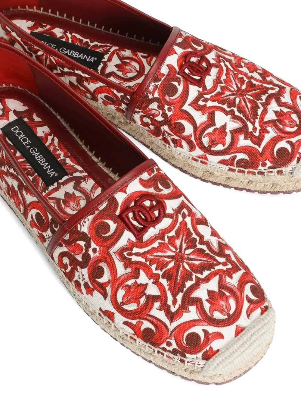 Dolce & Gabbana Men Canvas Espadrilles With Majolica Print DOLCE & GABBANA