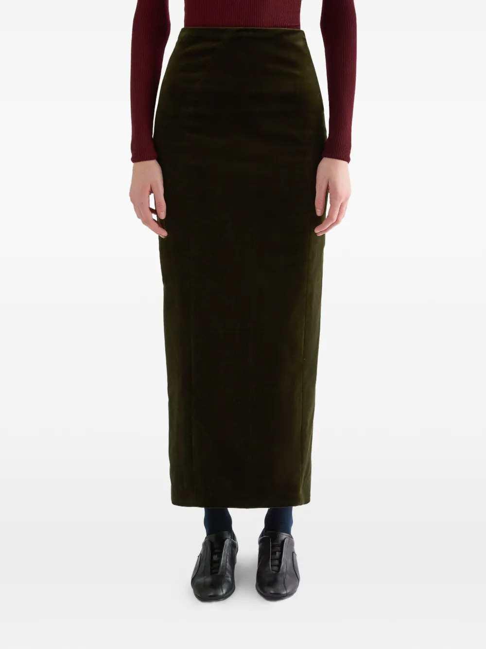 Jil Sander Women High-Waisted Velvet Maxi Skirt JIL SANDER