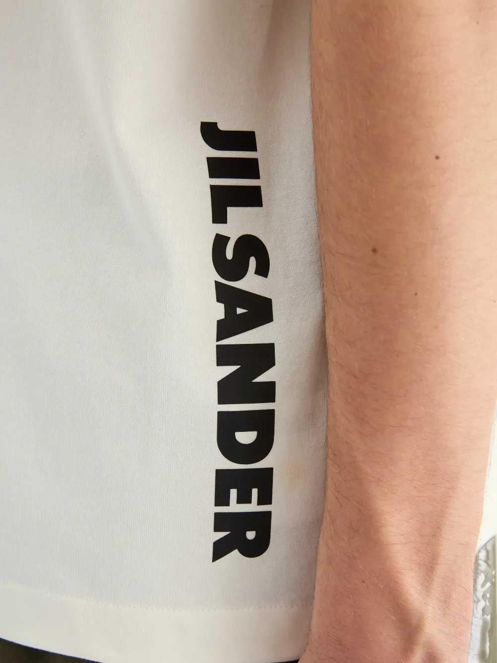 Jil Sander Men Crew-Neck T-Shirt With Printed Logo JIL SANDER