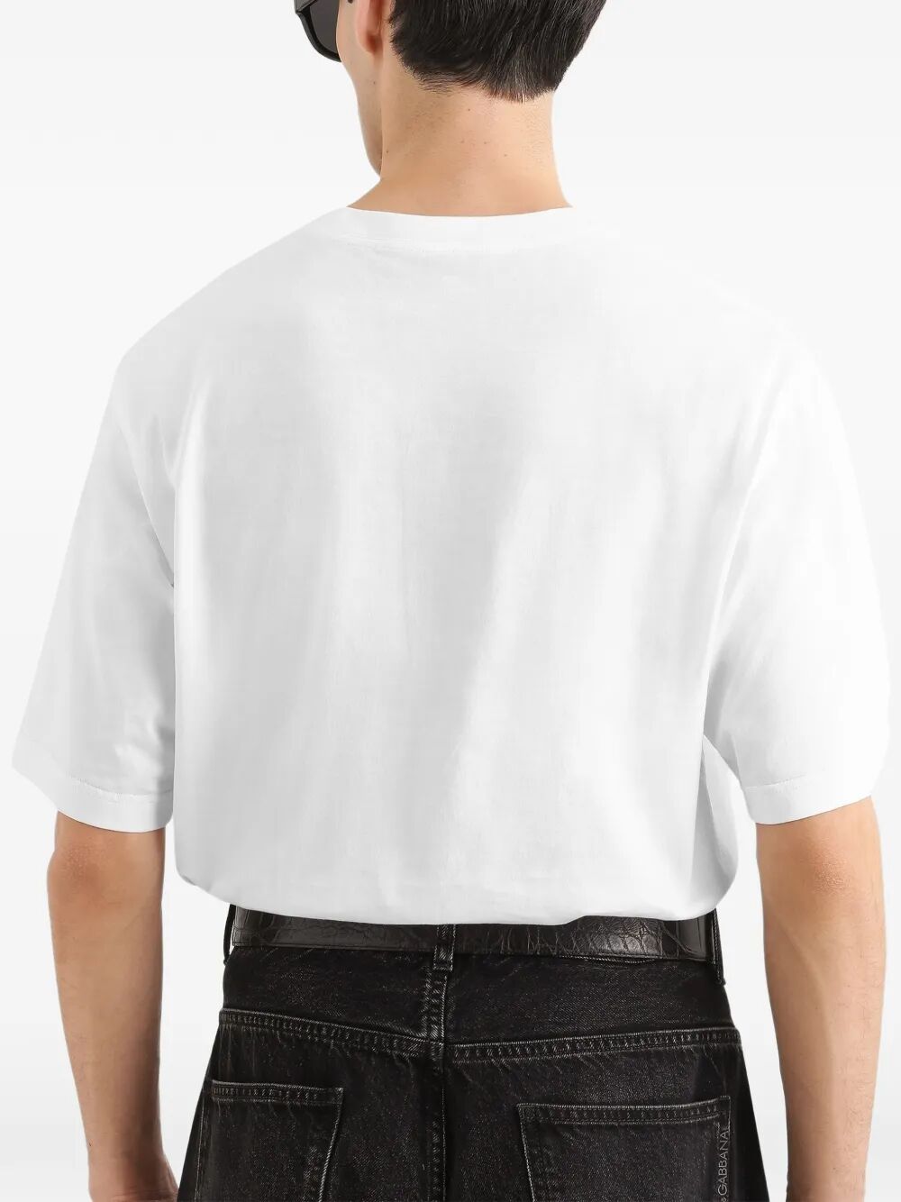 Dolce & Gabbana Men Cotton T-Shirt With Logo Embroidery DOLCE & GABBANA