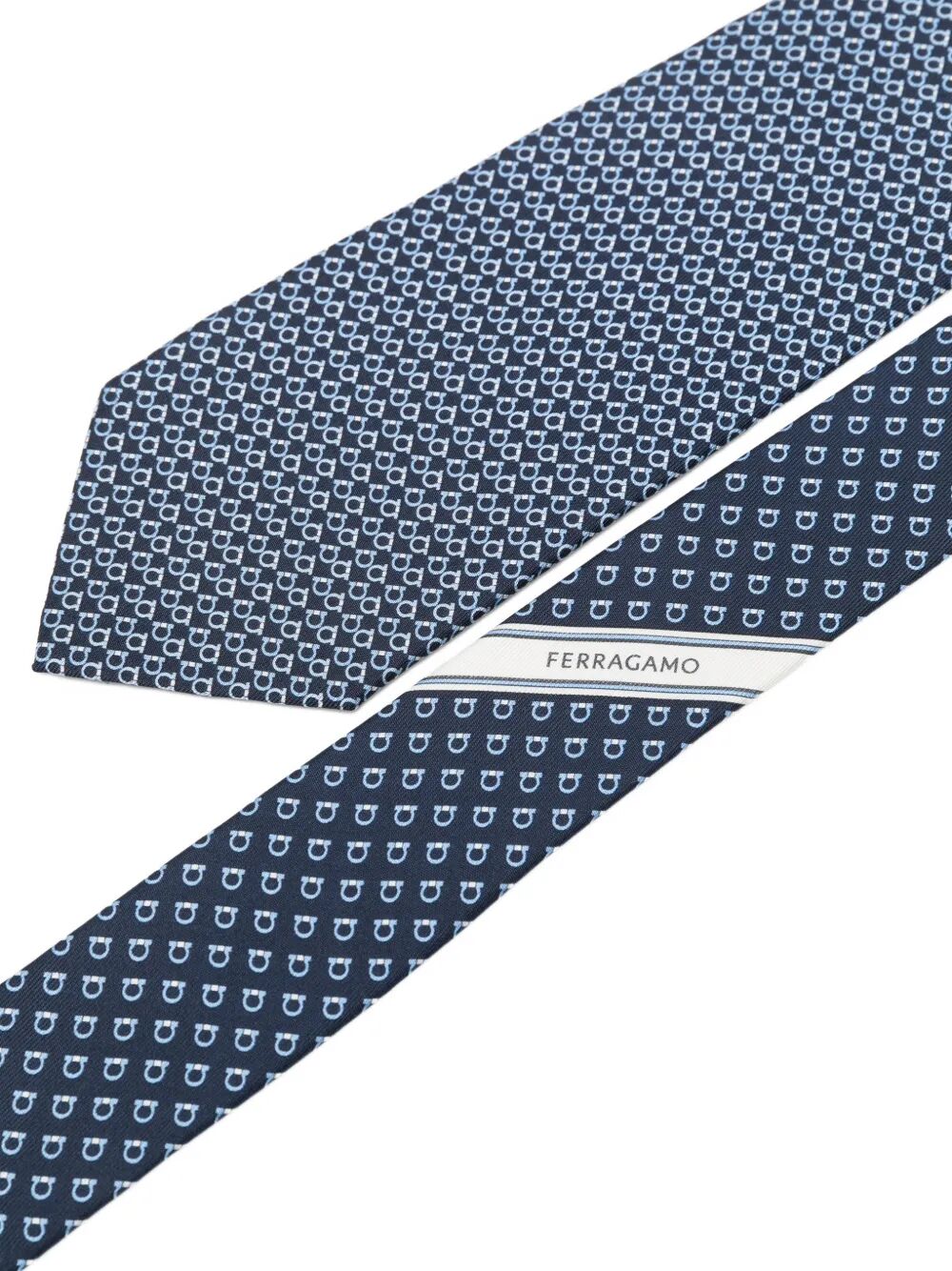 Ferragamo Men Gancini Square Print Silk Tie