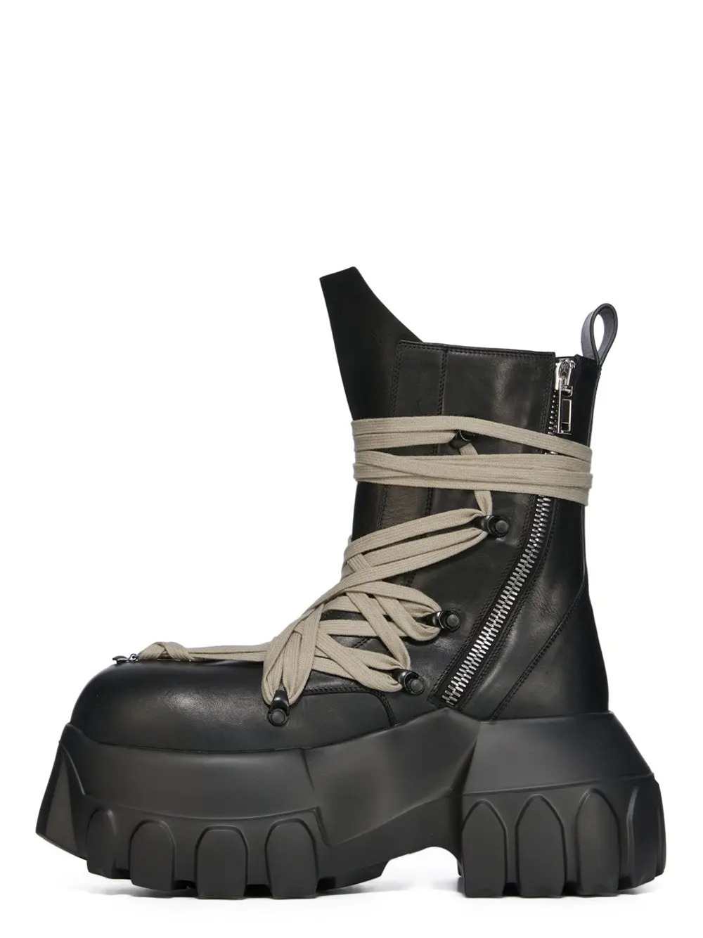 Rick Owens Men Leather Boots - Megalace Mega Tractor RICK OWENS