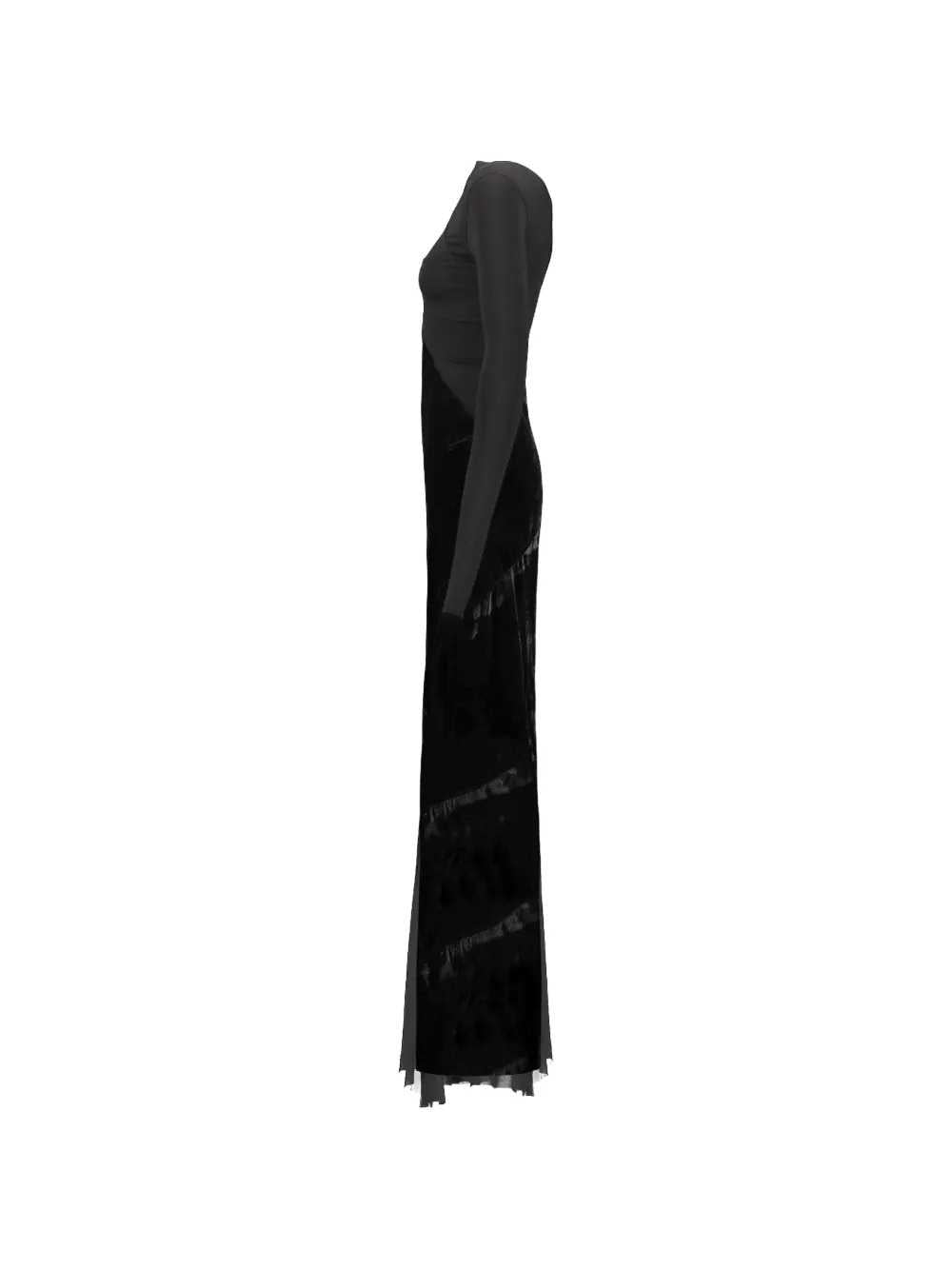 Rick Owens Women Long-Sleeved Maxi Dress With Velvet Inserts RICK OWENS