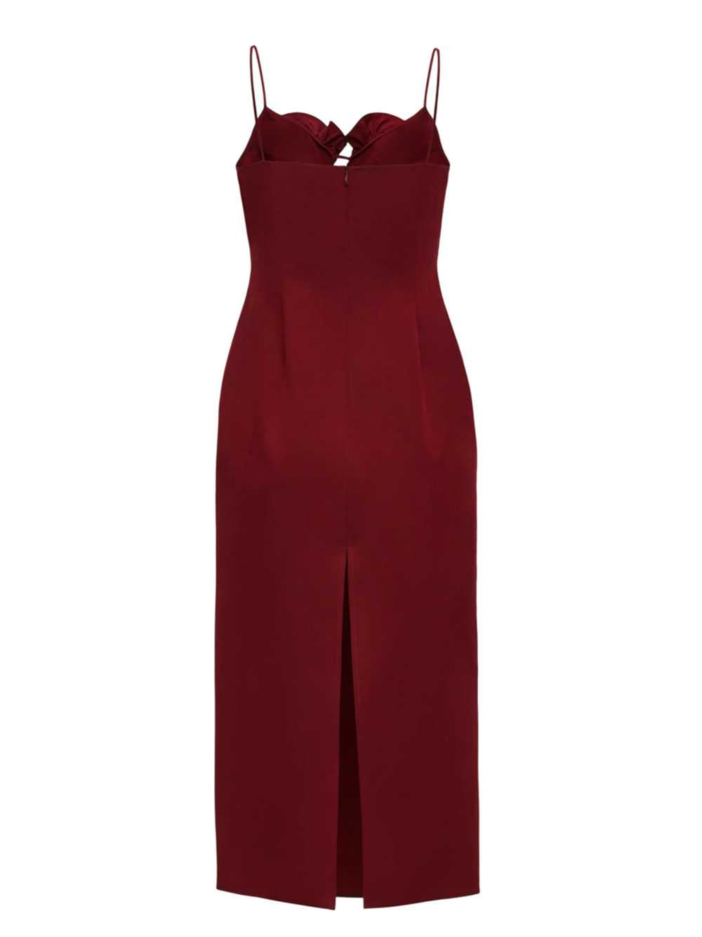 Magda Butrym Women Bordeaux Midi Beach Dress In Cotton And Silk With Floral Details. MAGDA BUTRYM