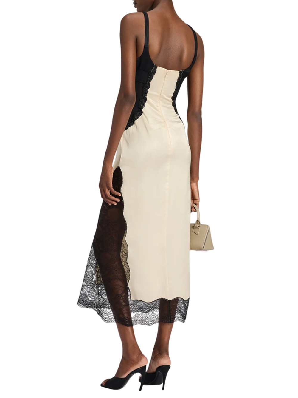 The Attico Women Black And Ivory Midi Dress THE ATTICO