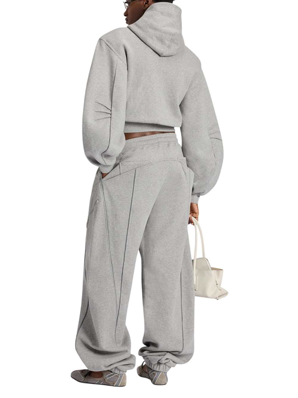 The Attico Women Heathered Gray Sweatshirt