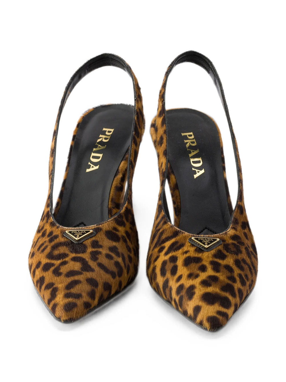 Prada Women Printed Calf Hair Slingback Pumps PRADA