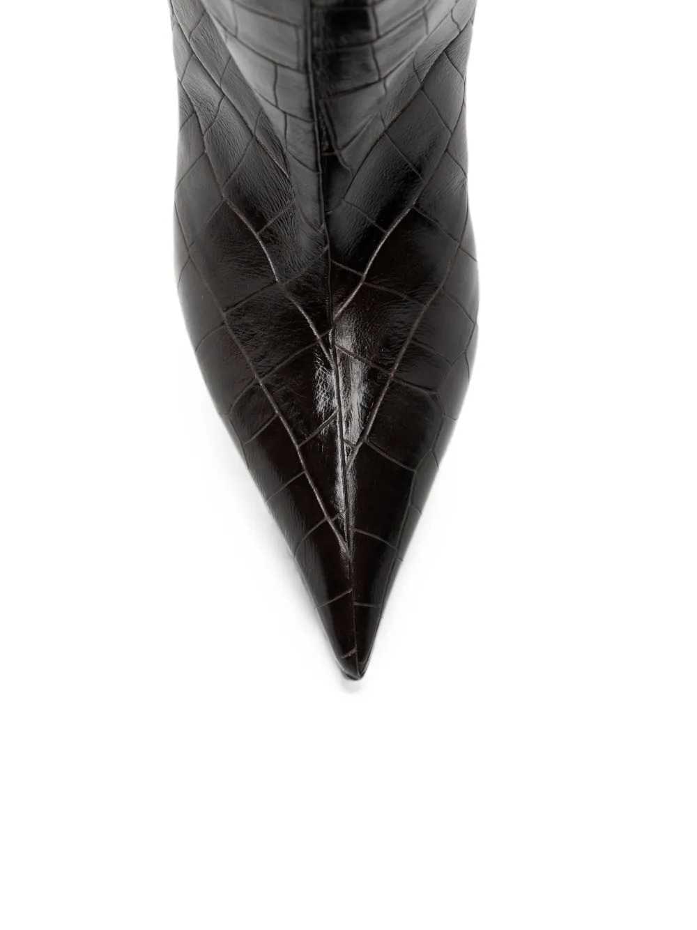 The Attico Women Lea Knee-High Boots With A Pointed Toe And Crocodile-Effect Toe THE ATTICO