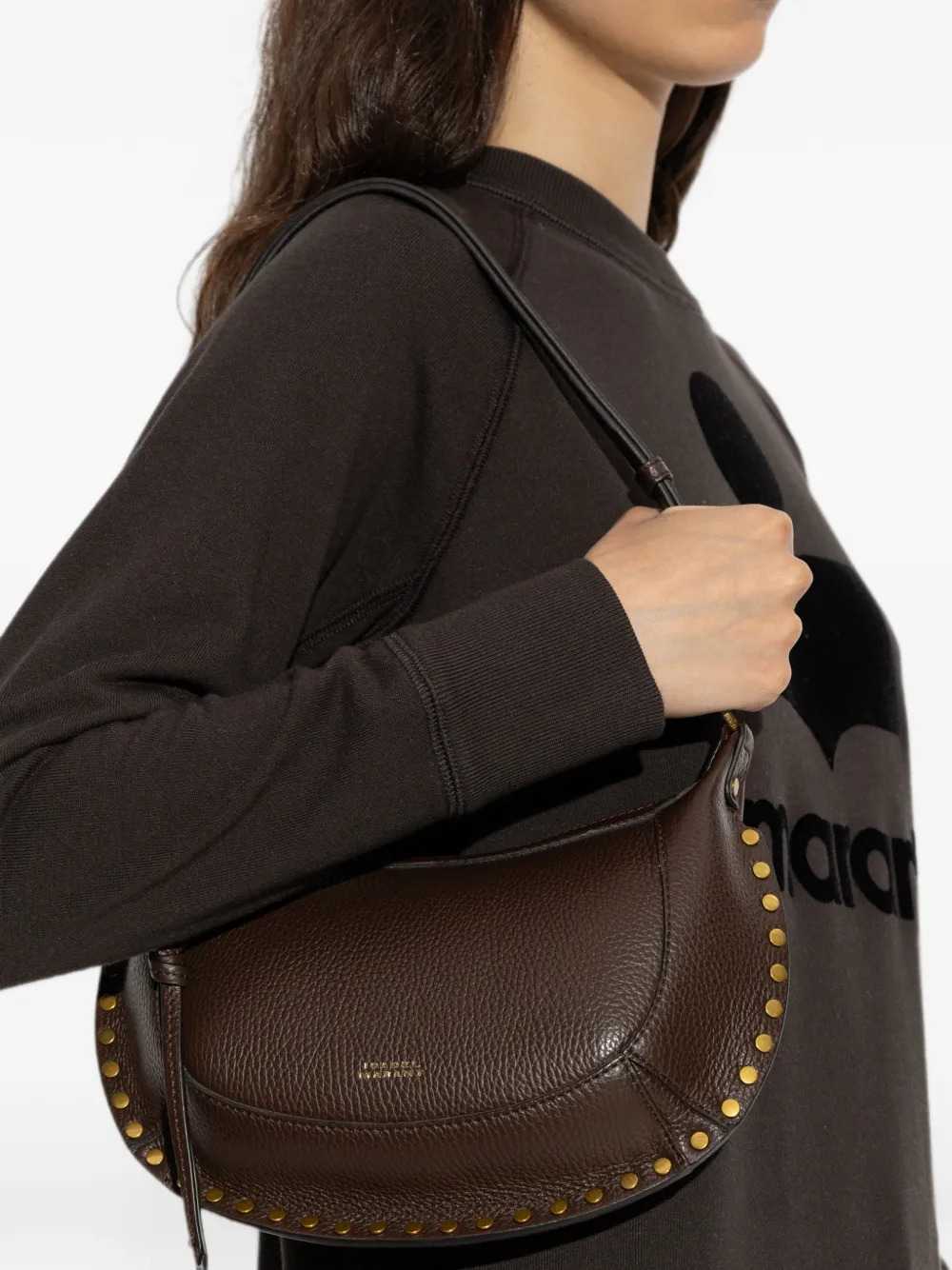 Marant Women Oskan Moon Bag In Grained Leather ISABEL MARANT