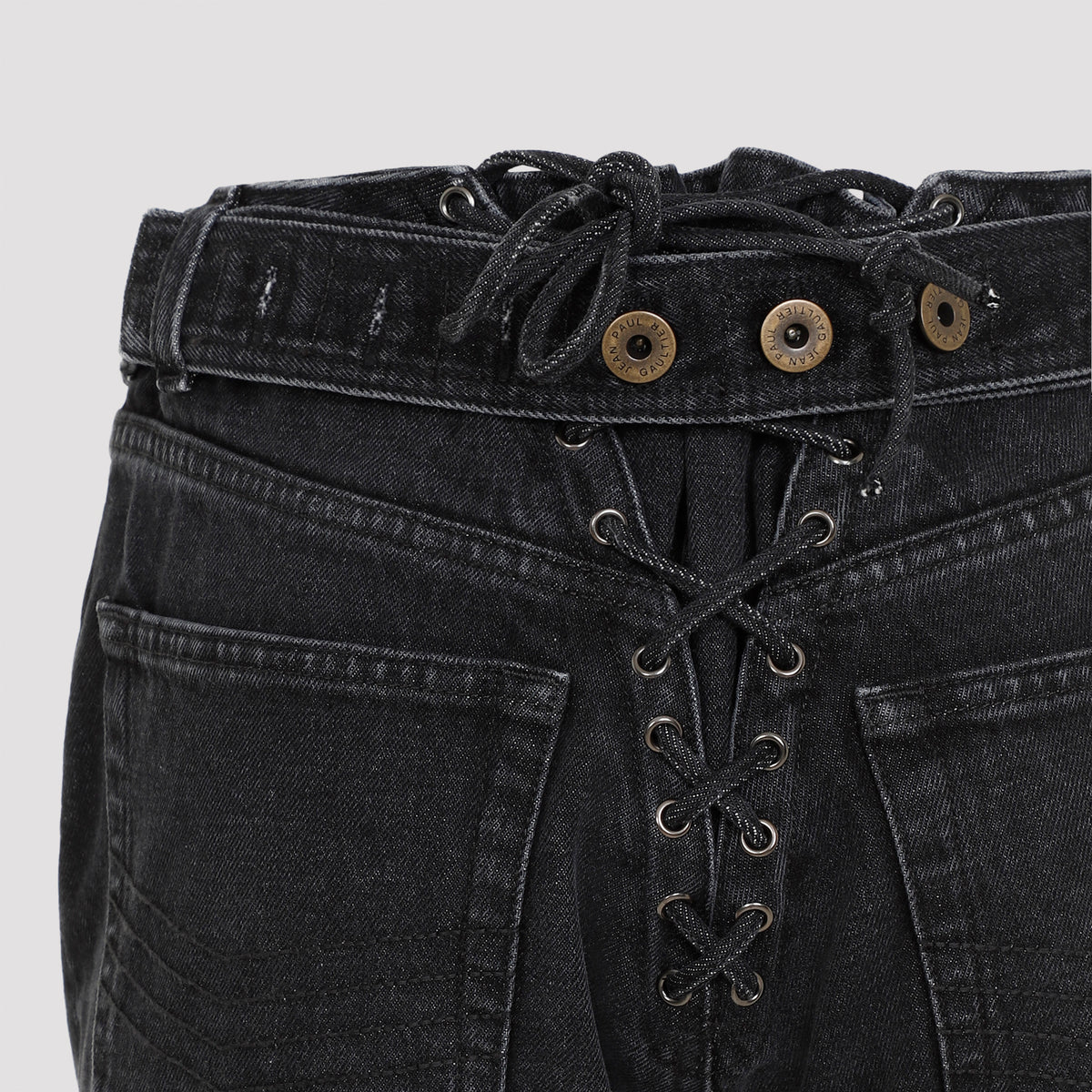 Jean Paul Gaultier Denim Jeans With Lacing And Knee Bonding Detail Women JEAN PAUL GAULTIER
