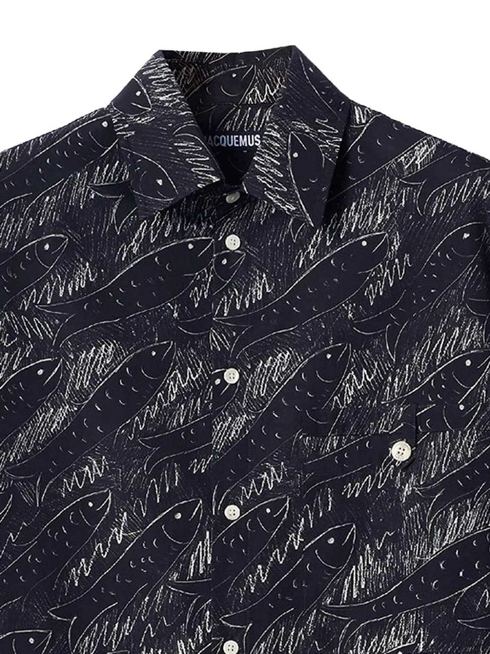 Jacquemus Men Rio Fish-Print Short-Sleeve Shirt JACQUEMUS