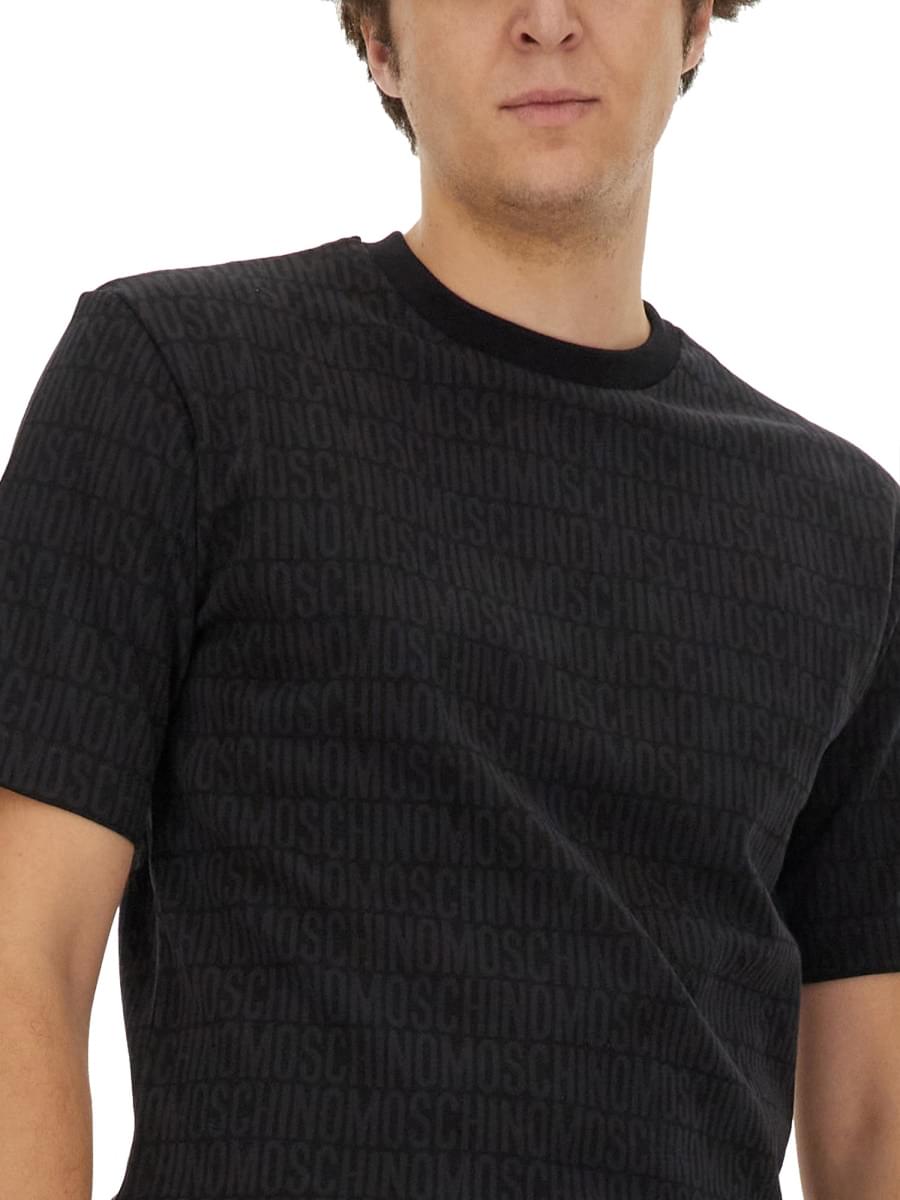 Moschino Men T-Shirt With All Over Logo MOSCHINO