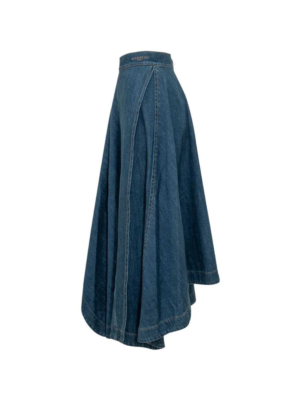 Givenchy Women Asymmetric Long Skirt In Medium-Blue Denim GIVENCHY