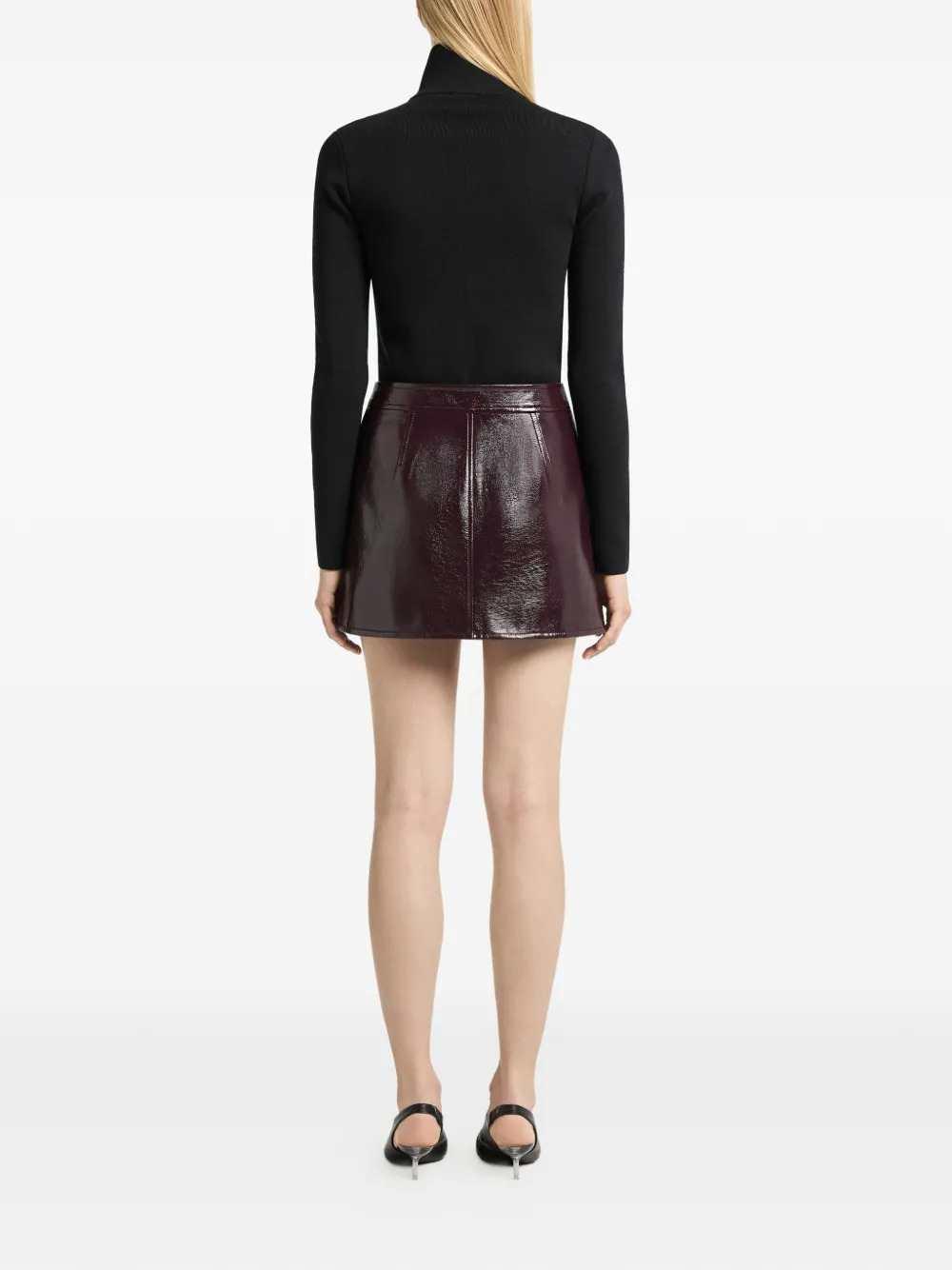 Courreges Women Vinyl-Effect Mini Skirt With Logo Patch COURREGES