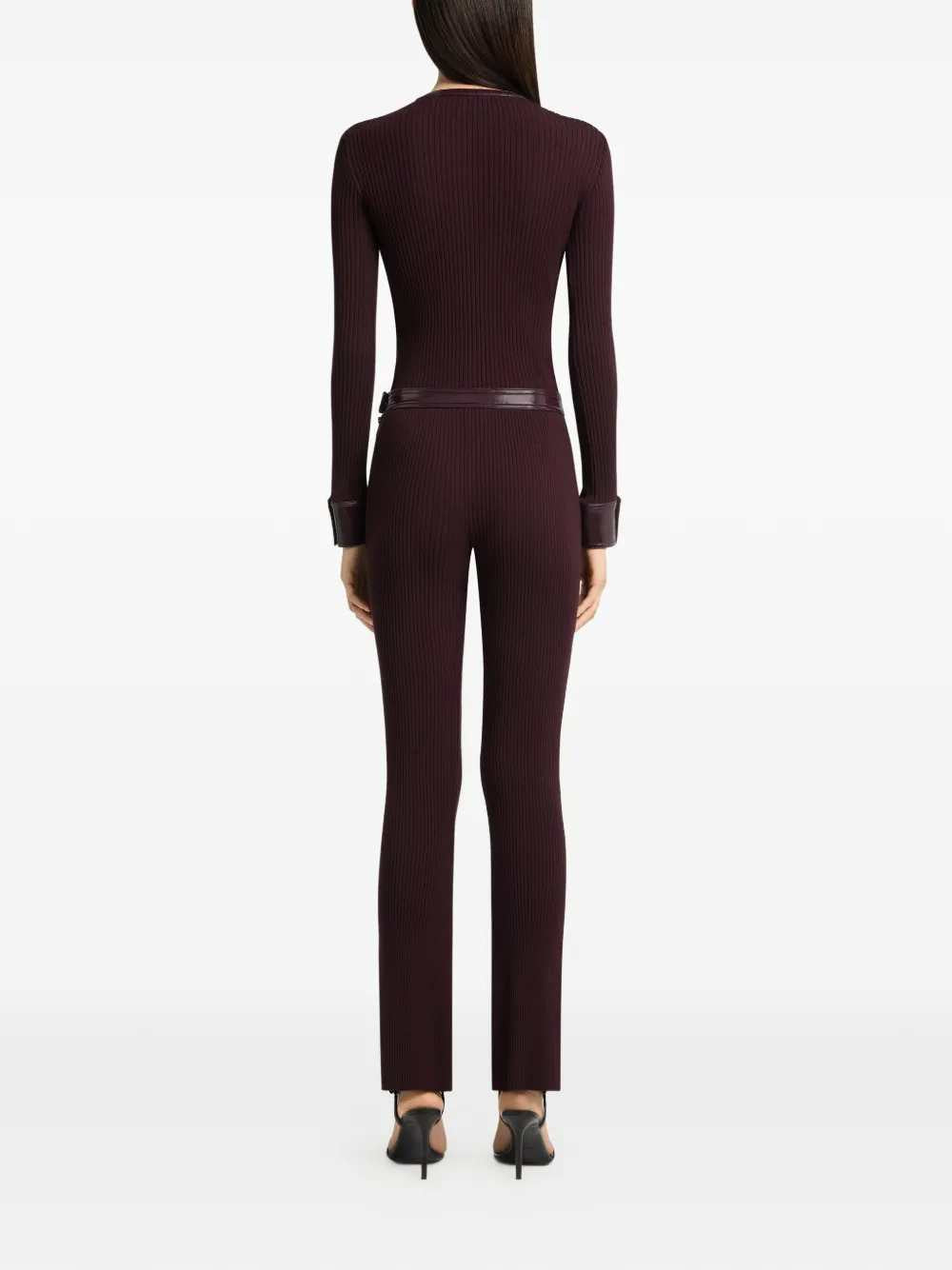 Courreges Women Ribbed Cardigan With Vinyl Trim COURREGES