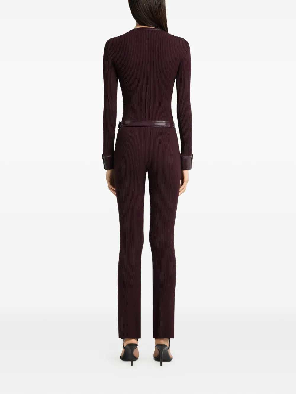 Courreges Women Ribbed Cardigan With Vinyl Trim COURREGES