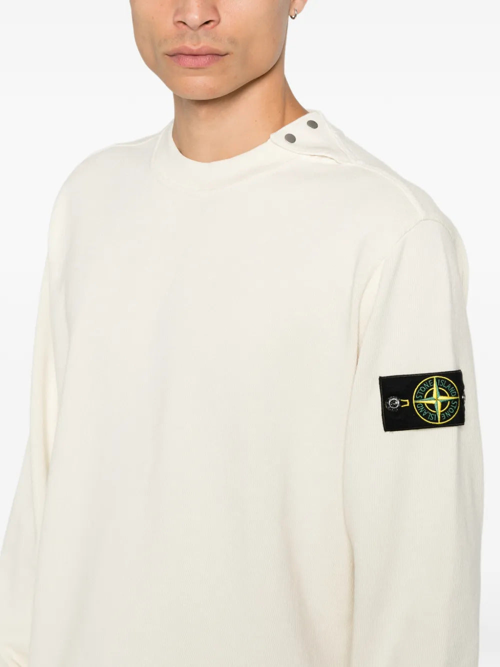 Stone Island Men Button-Detail Sweater With Logo Patch On The Shoulder STONE ISLAND