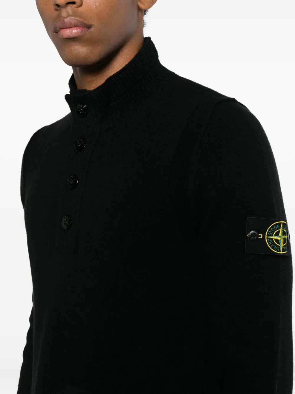 Stone Island Men Button-Detail High-Neck Sweater STONE ISLAND