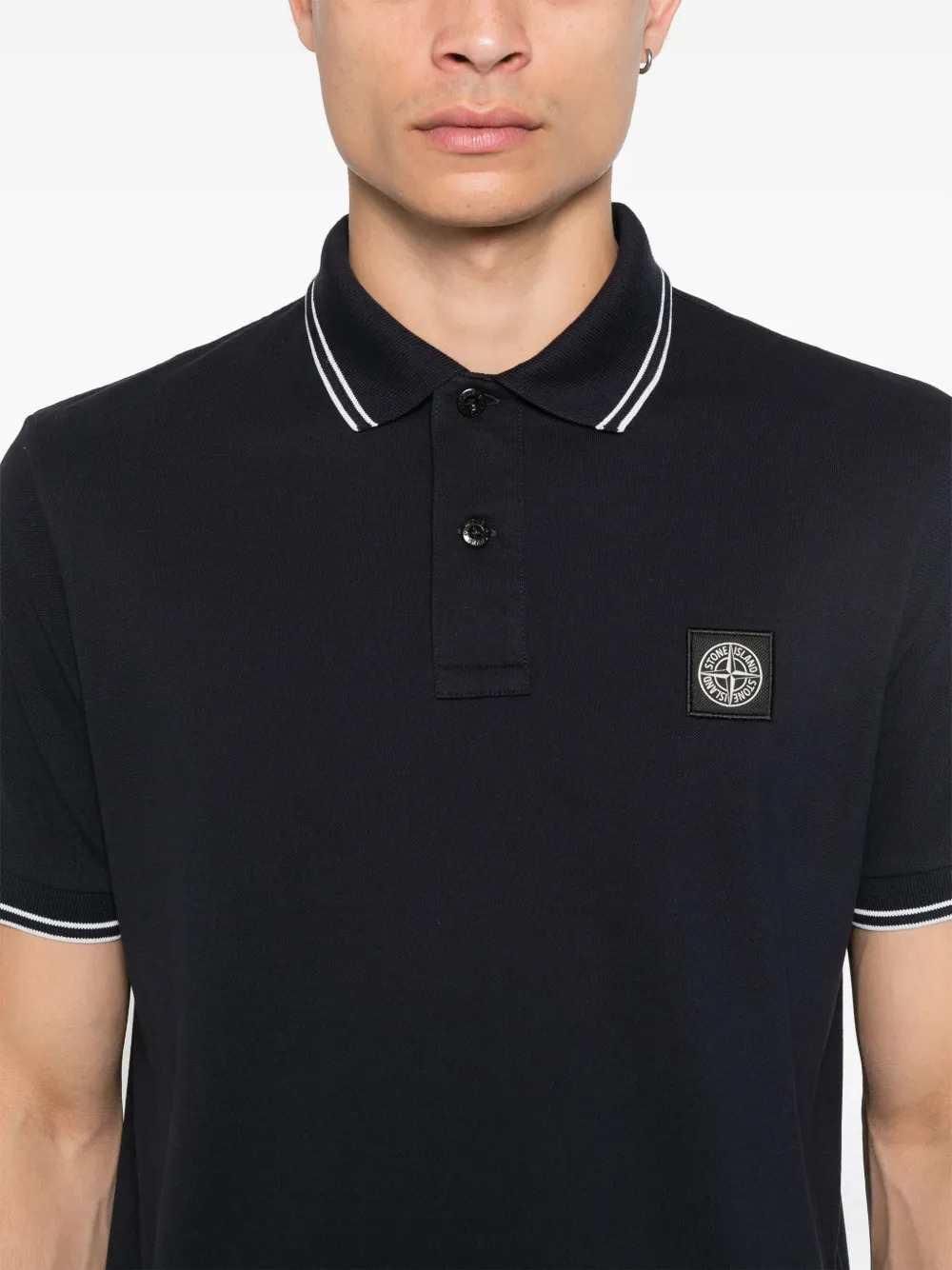 Stone Island Men Compass Patch Polo Shirt STONE ISLAND