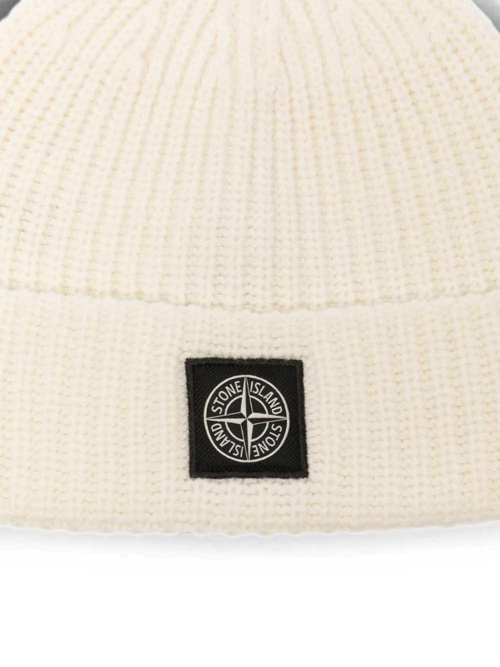 Stone Island Men Berretto A Coste Con Patch Logo STONE ISLAND