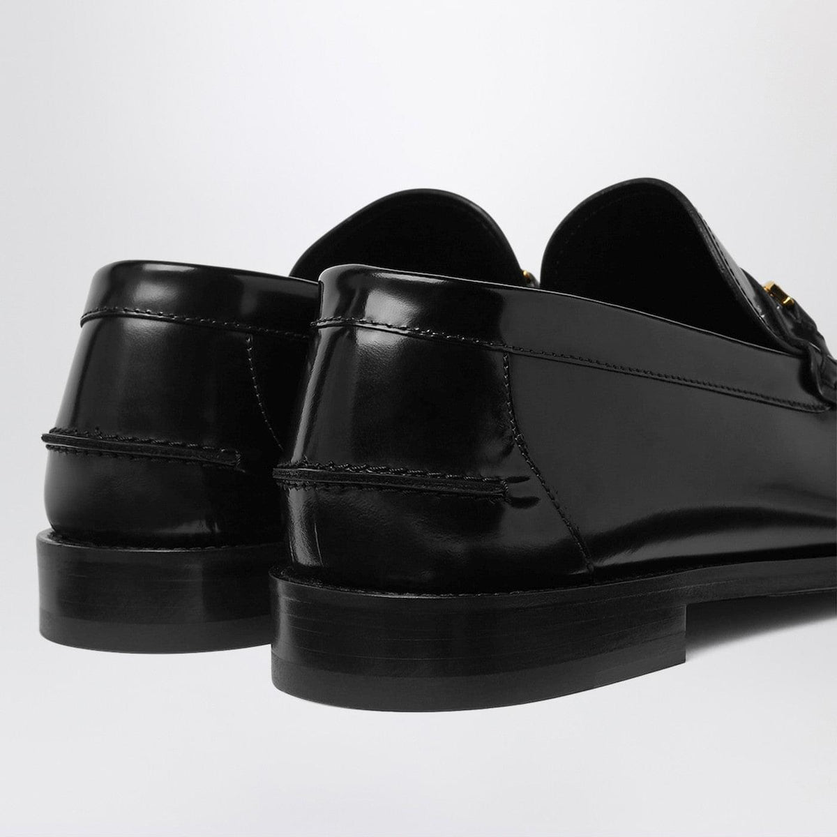 Versace Black Leather Medusa 95 Loafers Men VERSACE