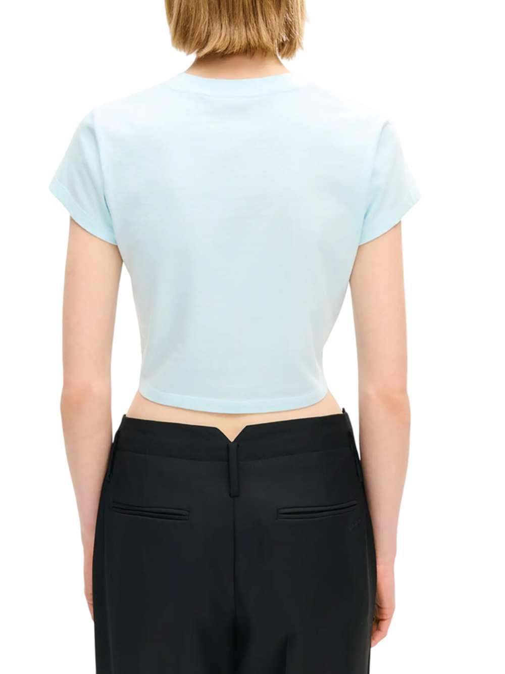 Kenzo Women `Kenzo Signature` Embroidered Cotton Cropped T-Shirt KENZO