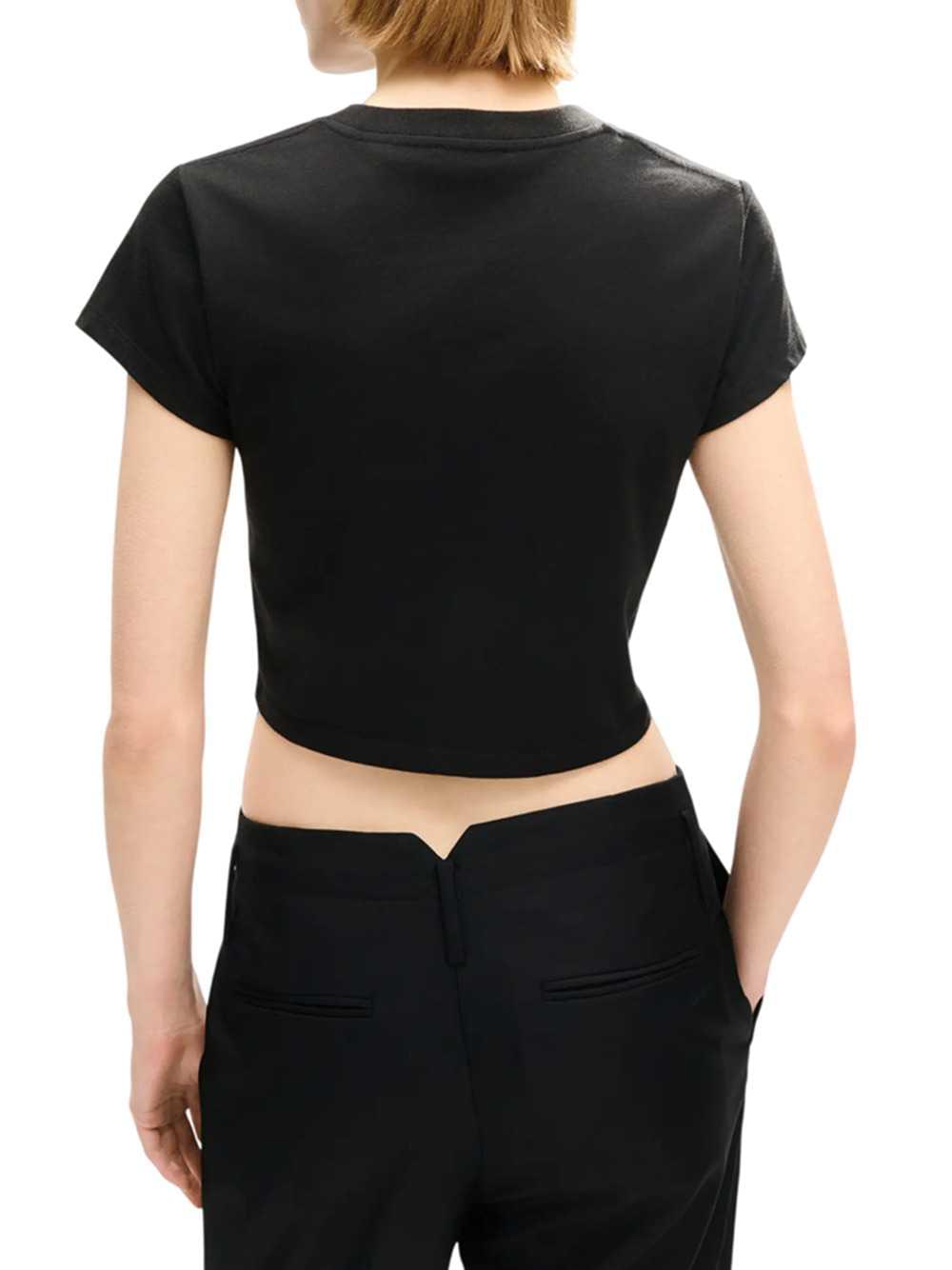 Kenzo Women `Kenzo Signature` Embroidered Cotton Cropped T-Shirt KENZO