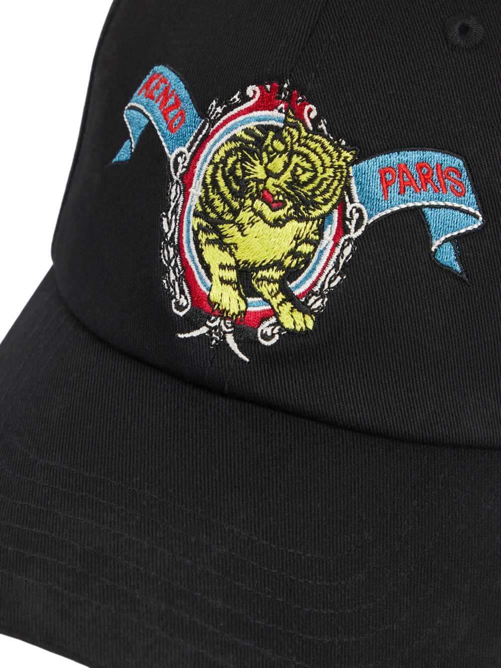 Kenzo Men Cotton Cap With `Kenzo Jumping Tiger` Embroidery KENZO
