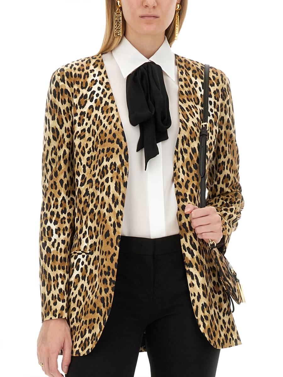 Moschino Women Jacket With Animal Pattern MOSCHINO