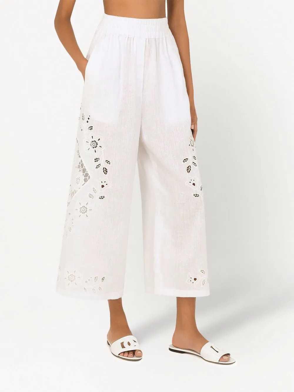 Dolce & Gabbana Women Embroidered Linen Shorts DOLCE & GABBANA