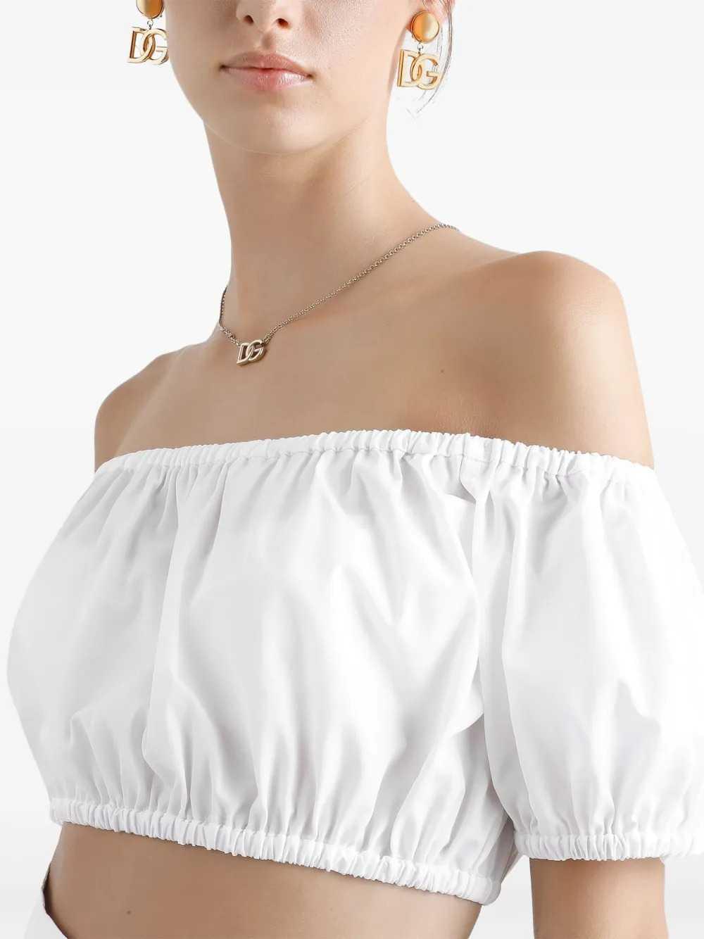 Dolce & Gabbana Women Ruched Cropped Top DOLCE & GABBANA