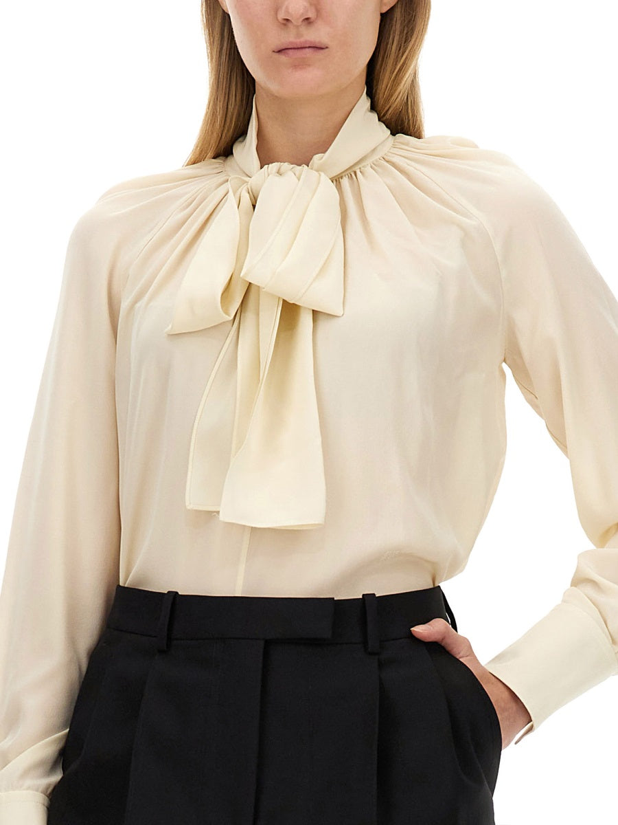 Givenchy Women Silk Shirt With Lavalliére Collar GIVENCHY