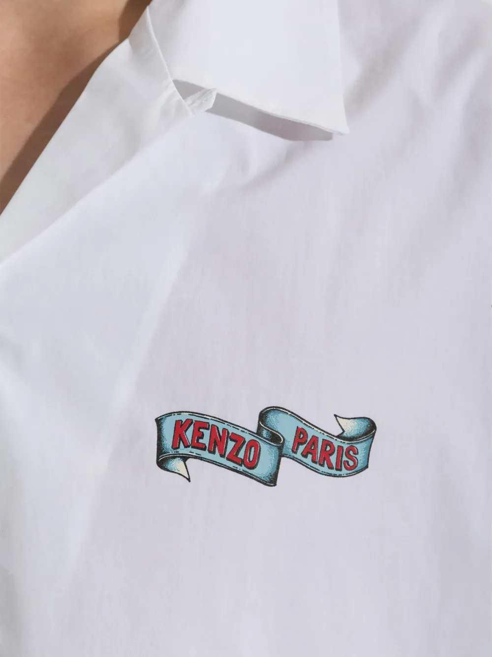 Kenzo Men Short-Sleeved Shirt With Tiger Print KENZO