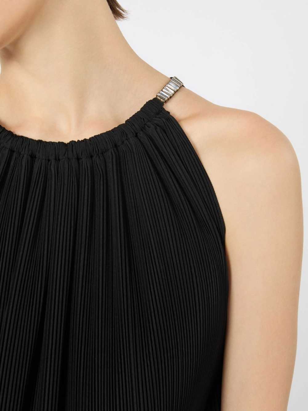 Max Mara Women Short Sleeveless Dress In Pleated Taffeta - Black MAX MARA