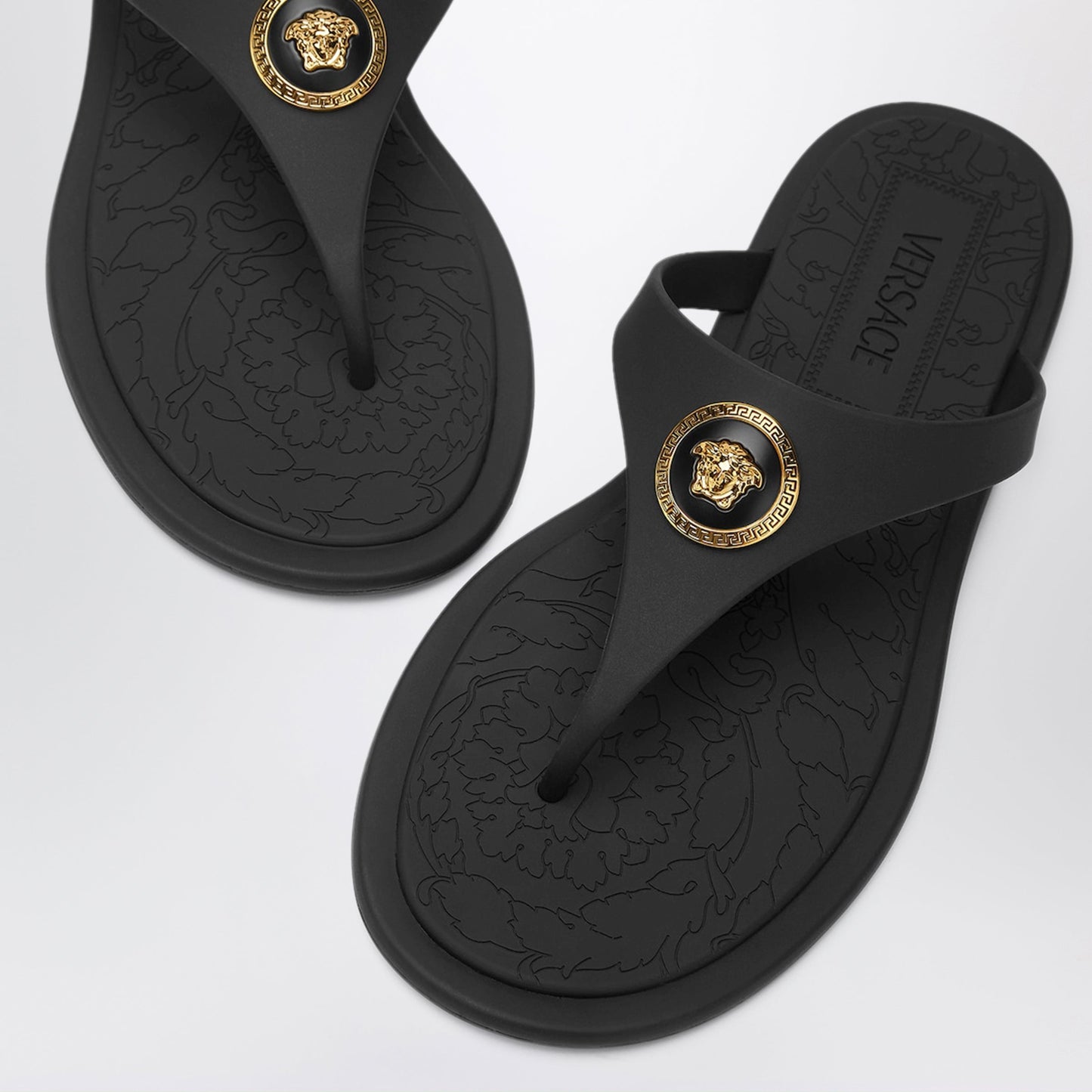 Versace Black Alia Rubber Sandals Women VERSACE