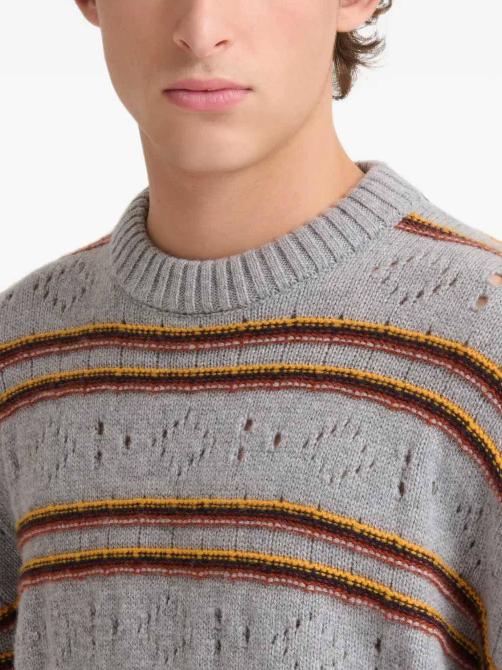 Marni Men Grey Cashmere Open-Knit Sweater MARNI