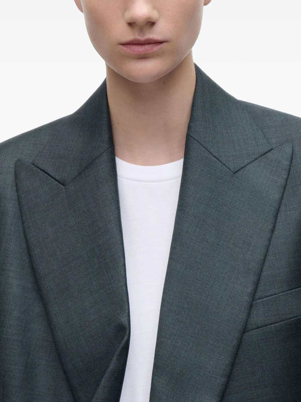 Victoria Beckham Women Petrol-Blue Blazer With Peak Lapels VICTORIA BECKHAM