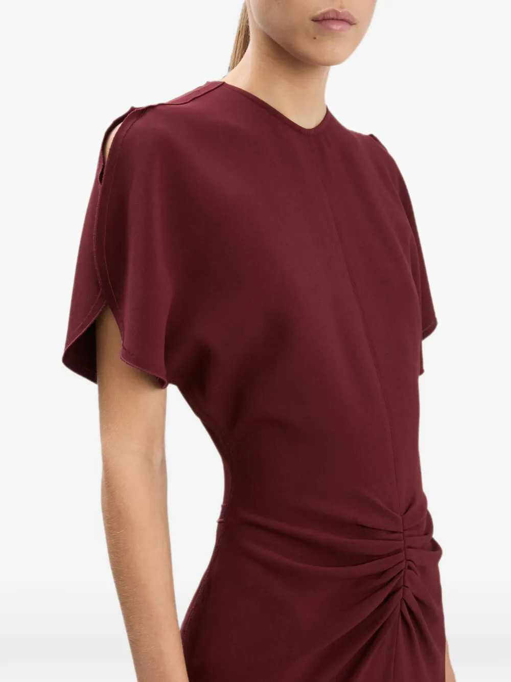 Victoria Beckham Women Bela Ruched Midi Dress VICTORIA BECKHAM