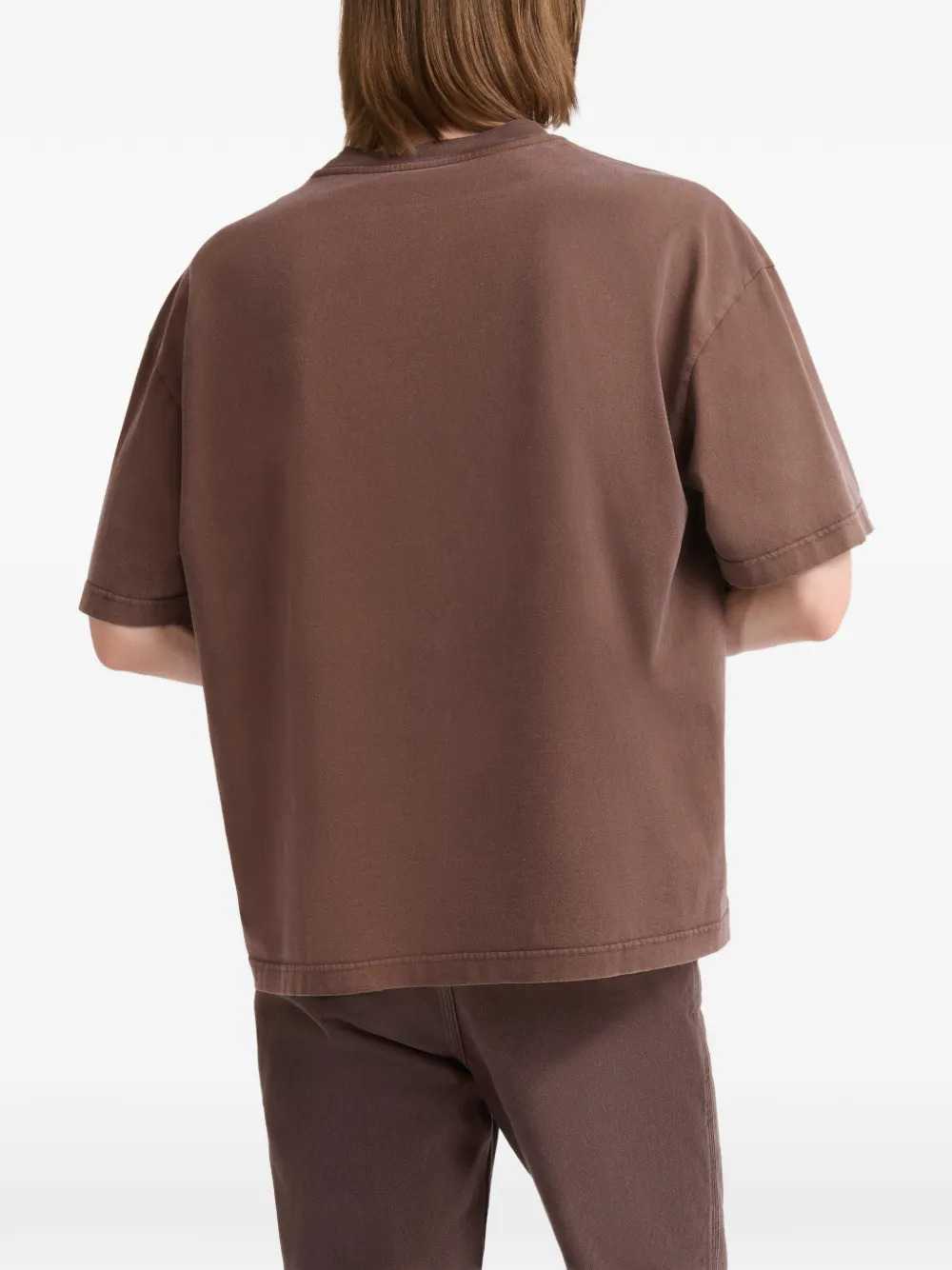 Marni Men Brown Cotton T-Shirt With Planet Print MARNI