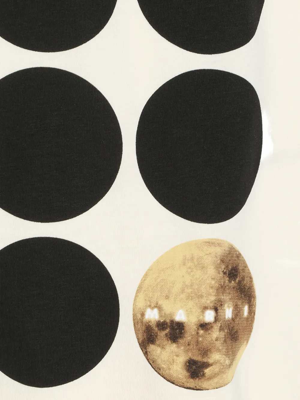 Marni Men White Cotton T-Shirt With Planet Print MARNI