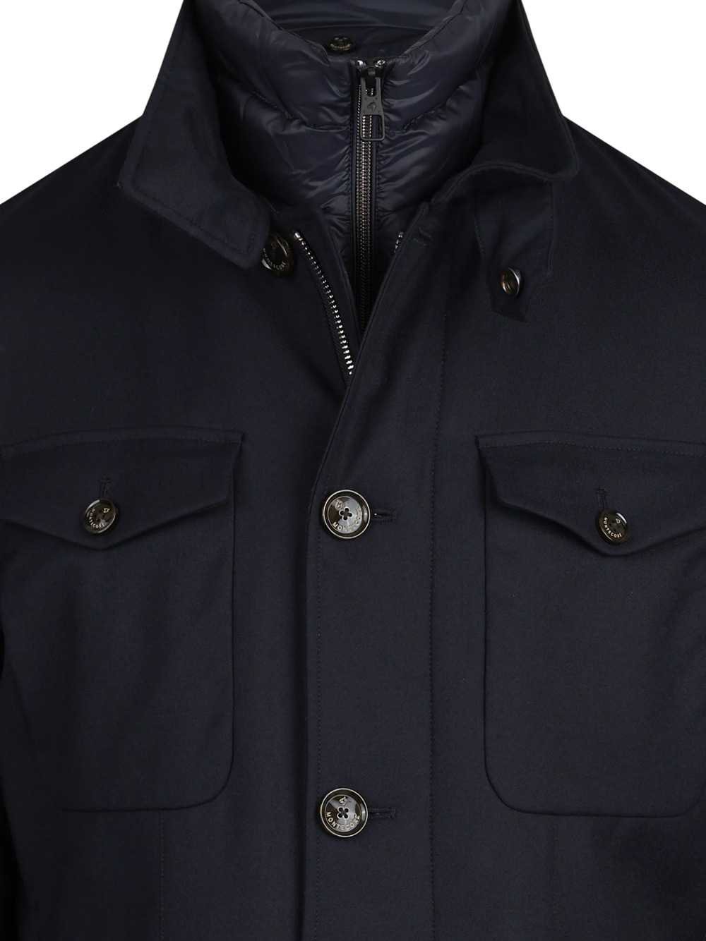 Montecore Men Blue Virgin Wool Padded Jacket MONTECORE