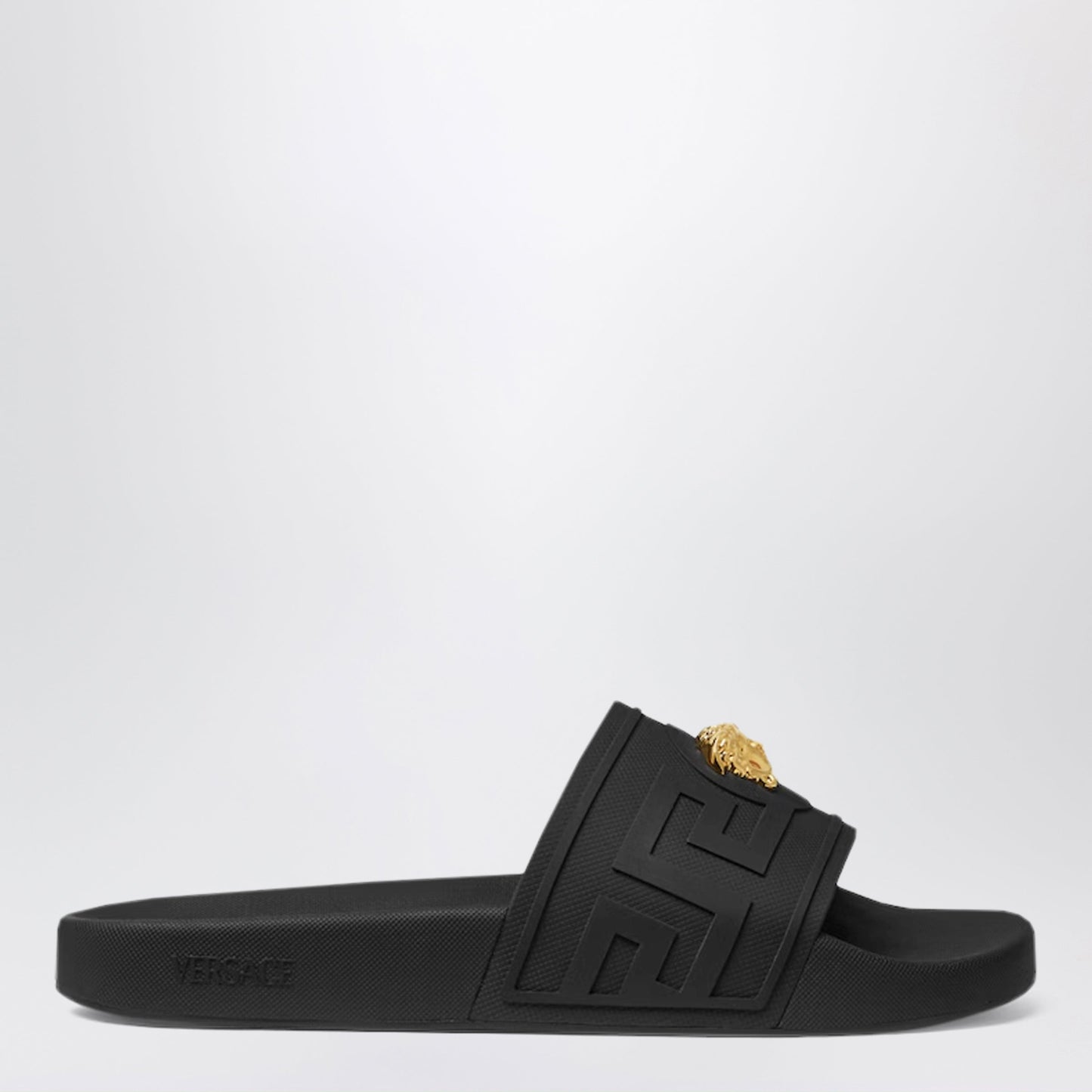 Versace Black La Medusa Rubber Slides Men VERSACE